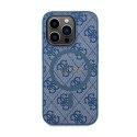 Guess 4G Collection Leather Metal Logo MagSafe - Case for iPhone 14 Pro (blue)