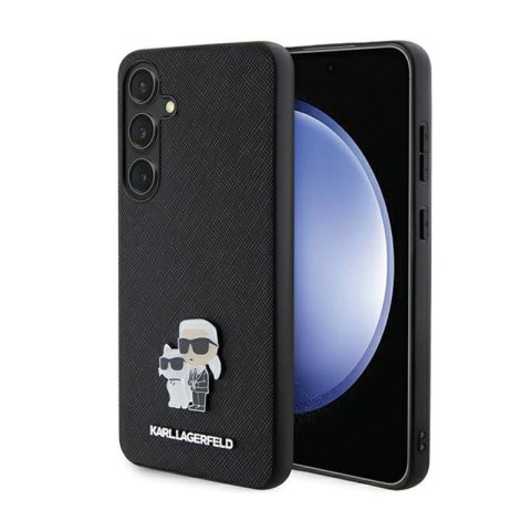 Karl Lagerfeld Saffiano Karl & Choupette Metal Pin - Samsung Galaxy S24+ Case (black)