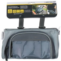 Dunlop - Handlebar bag / bicycle pannier with smartphone pocket (grey)