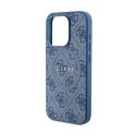 Guess 4G Collection Leather Metal Logo MagSafe - Case for iPhone 15 Pro (blue)