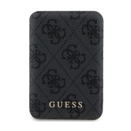 Guess 4G Leather Metal Logo MagSafe - Power Bank inductive 5000 mAh 15W MagSafe (black)