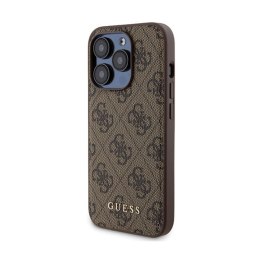 Guess Bundle Pack MagSafe 4G Metal Gold Logo - Case set + Power Bank 5000mAh MagSafe iPhone 15 Pro Max (brown)