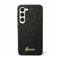 Guess Glitter Flakes Metal Logo Case - Case for Samsung Galaxy S24+ (Black)