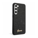 Guess Glitter Flakes Metal Logo Case - Case for Samsung Galaxy S24+ (Black)