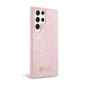 Guess Glitter Flakes Metal Logo Case - Case for Samsung Galaxy S24 Ultra (pink)