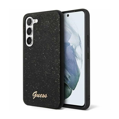 Guess Glitter Flakes Metal Logo Case - Case for Samsung Galaxy S24 (black)