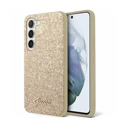 Guess Glitter Flakes Metal Logo Case - Case for Samsung Galaxy S24+ (gold)