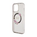 Guess IML Flowers Wreath MagSafe - Case iPhone 15 Pro Max (Black)