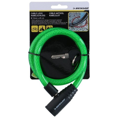 Dunlop - Spiral key bicycle lock 65 cm (green)