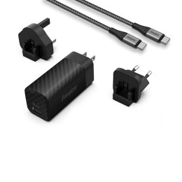 Energizer Ultimate - Multiplug EU / UK / US GaN USB-C & USB-A 90W PD mains charger + USB-C cable (Black)