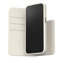 Moshi Overture MagSafe - Leather 3-in-1 case with flip cover for iPhone 15 Pro Max (Eggnog White)