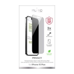 Puro Privacy Tempered Glass - Tempered protective glass with privacy filter iPhone 15 Plus