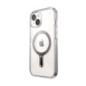 Speck Presidio Perfect-Clear Grip ClickLock & MagSafe - Case for iPhone 15 / iPhone 14 / iPhone 13 (Clear / Chrome Finish / Sere