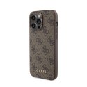 Guess 4G Metal Gold Logo - Case for iPhone 15 Pro Max (Brown)