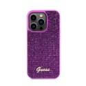 Guess Disco Metal Script - Case for iPhone 15 Pro (Fuchsia)