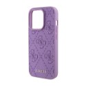 Guess Leather 4G Stamped - Case for iPhone 15 Pro Max (Purple)