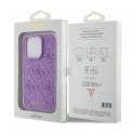 Guess Leather 4G Stamped - Case for iPhone 15 Pro Max (Purple)