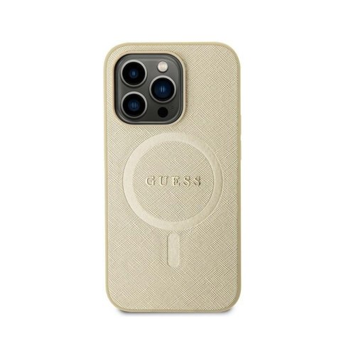 Guess Saffiano MagSafe - iPhone 15 Case (Gold)