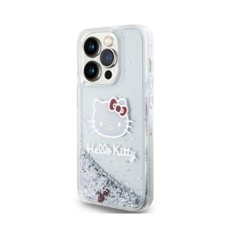 Hello Kitty Liquid Glitter Charms Kitty Head - iPhone 14 Pro Max case (silver)