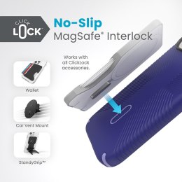 Speck Presidio2 Grip ClickLock & MagSafe - Case for iPhone 15 / iPhone 14 / iPhone 13 (Future Blue/Purple Ink)