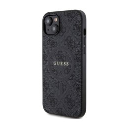 Guess 4G Collection Leather Metal Logo MagSafe - Case for iPhone 15 Plus / 14 Plus (black)