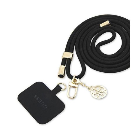 Guess CBDY Cord Nylon 4G Metal Charm - Universal phone strap (black)