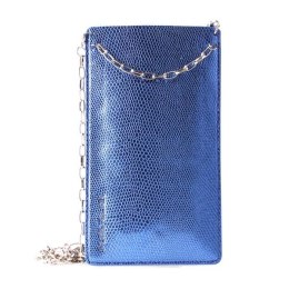 PURO GLAM Chain - Universal case for smartphones with 2 card slots w / gold chain XL (blue)