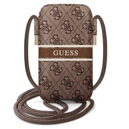 Guess 4G Printed Stripe Pouch - Smartphone Bag S/M (Brown)