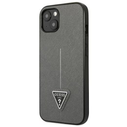Guess Saffiano Triangle Logo Case - Cover for iPhone 13 (Silver)