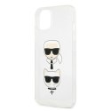 Karl Lagerfeld Glitter Karl & Choupette Head - Case for iPhone 13 mini (Silver)