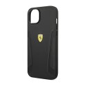 Ferrari Leather Stamp Sides - Case for iPhone 14 Plus (Black)