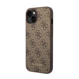 Guess 4G Metal Gold Logo - Case for iPhone 15 / 14 / 13 (Brown)