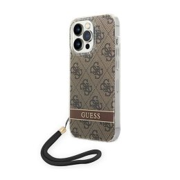 Guess 4G Print Cord - Case for iPhone 14 Pro (Brown)