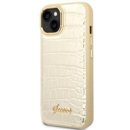 Guess Croco Collection - Case for iPhone 14 Plus (Gold)
