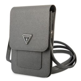 Guess Wallet Saffiano Triangle Logo Phone Bag (Grey)