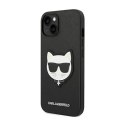 Karl Lagerfeld Saffiano Choupette Head Patch Case - Case for iPhone 14 Plus (Black)