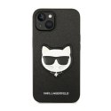 Karl Lagerfeld Saffiano Choupette Head Patch Case - Case for iPhone 14 Plus (Black)