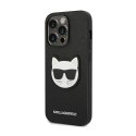 Karl Lagerfeld Saffiano Choupette Head Patch Case - Case for iPhone 14 Pro Max (Black)