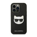 Karl Lagerfeld Saffiano Choupette Head Patch Case - Case for iPhone 14 Pro Max (Black)