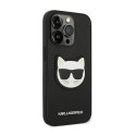 Karl Lagerfeld Saffiano Choupette Head Patch Case - Case for iPhone 14 Pro Max (Black)