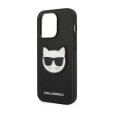 Karl Lagerfeld Saffiano Choupette Head Patch Case - Case for iPhone 14 Pro Max (Black)