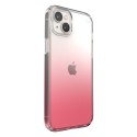 Speck Presidio Perfect-Clear + Ombre - Case for iPhone 15 Plus / 14 Plus with MICROBAN (Clear / Vintage Rose Fade)