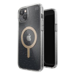 Speck Presidio Perfect-Clear with Glitter + MagSafe - Case for iPhone 15 Plus / 14 Plus with MICROBAN coating (Clear / Gold Glit