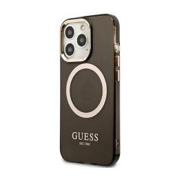 Guess Gold Outline Translucent MagSafe - Case for iPhone 13 Pro Max (Black)