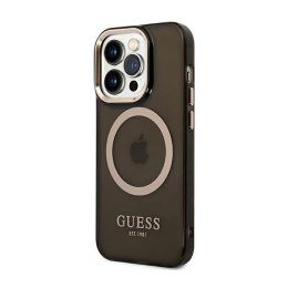 Guess Gold Outline Translucent MagSafe - Case for iPhone 14 Pro Max (Black)