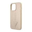 Guess Saffiano Triangle Logo Case - Case for iPhone 14 Pro (Beige)
