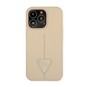 Guess Saffiano Triangle Logo Case - Case for iPhone 14 Pro Max (Beige)