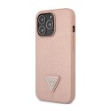 Guess Saffiano Triangle Logo Case - Case for iPhone 14 Pro Max (Pink)