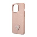 Guess Saffiano Triangle Logo Case - Case for iPhone 14 Pro (Pink)