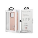 Guess Saffiano Triangle Logo Case - Case for iPhone 14 Pro (Pink)